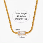 Wholesale Y2K Square CZ Pendant Necklace Stainless Steel S Chain Choker Jewelry Gifts Valentine'S Day Necklaces
