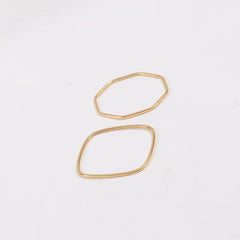 316L Stainless Steel Ins Minimalist Rings Simple PVD Gold Plated Retangular Square Oval Ring