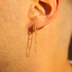 Chain Tassel Huggie Earrings