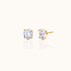 14K Solid Gold 3mm White CZ Threadless Labret Flat Back Earring