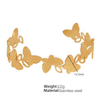 JEWELRY SZ19-24 2024 Vintage Heavy Textured Feeling Water Wave Design Open Bangle Stainless Steel Bracelet Wholesale