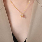 Minimalist Twelve Constellations18K Gold Plated Chain Crystal Charm Zodiac Necklace