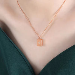 Fading Water Drop Square Star Zircon 18K Gold Plated Stainless Steel Non Tarnish Pendant Custom Necklace Logo