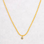Wholesale Custom Stainless Steel Jewelry 18K PVD Gold Plated Oval Rice Bead Eyes Pendant Necklace for Women