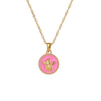 Colorful Enamel Angel Dragonfly Pendant Necklaces 18K Gold Plated Stainless Steel Jewelry Set