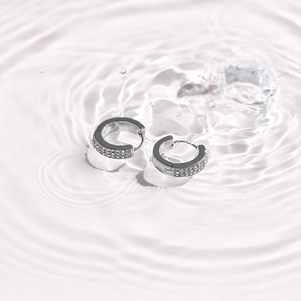 Pavé Crystal Huggie Hoop Earrings