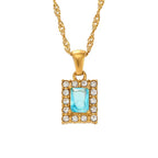 2024 Jewelry Trends Shining Zircon Pendant Necklace Colorful Christmas Jewelry Gift for Women