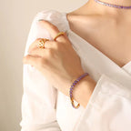 Fashion Gold Plated Bracelet with Zirconia Other Stainless Steel Jewelry Unisex Women