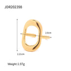 Simple Metally 18K PVD Gold Plated Stainless Steel Multi Layer Geometric Cross Open Adjustable Rings for Women