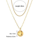 Wholesale Fashion Gold Plated Necklace Set Tarnish Free Jewelry Enamel Stainless Steel Pendant Necklace