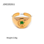 Spring Collections 18K Gold Plated Flower Tree Animal Pattern Rings Set Jewelry Fashion Colorful Oil Drop Ring