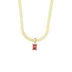 Colorful Zircon Necklaces Set Gold Plated Snake Chain Choker Stainless Steel Jewelry Set