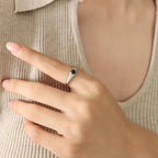 Designer Fashion Ring Black and White Glass Ball Stainless Steel Gold Plated Ring