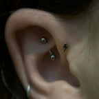 Lightning Bolt Shaped Threadless Labret Titanium Flat Back Earring