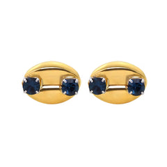 Bling Zircon Inlaid Coffee Bean Ear Studs 18K Gold Plated Stainless Steel Earrings for Women Girls Prevent Allergy