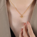 Minimalist Twelve Constellations18K Gold Plated Chain Crystal Charm Zodiac Necklace