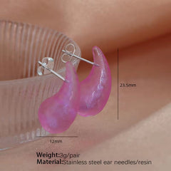 JEWELRY EH133 French Resin Earrings Teardrop Fashion Earrings Wholesale Mixed Colors