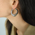 JEWELRY EH24-EH25 French High Quality Earrings Glossy Stainless Steel 18K Gold Plated Earrings Wholesale