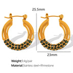 JEWELRY EH292-5 Factory Hot Sale 18K Gold Plated Geometric Zirconia Earrings Fashion Design Premium Earrings