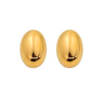 Hot Sales Hollow Oval Stainless Steel Stud Earrings Elegant Women'S Polished Gold Silver Color Ear Jewelry Low MOQ