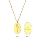 Trendy Month Flower Design 18K Gold Plated 12 Birthstone Pendant Necklace Tarnish Free Jewelry in Stainless Steel