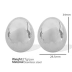 JEWELRY EH148-EH149 Fashion Texture Three-Dimensional Oval Earrings Simple Versatile Earrings for Women