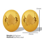 JEWELRY EH148-EH149 Fashion Texture Three-Dimensional Oval Earrings Simple Versatile Earrings for Women