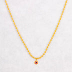 Wholesale Custom Stainless Steel Jewelry 18K PVD Gold Plated Oval Rice Bead Eyes Pendant Necklace for Women