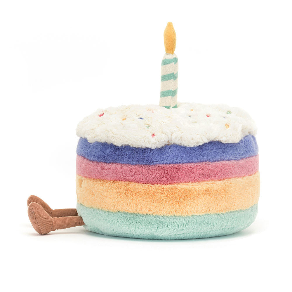 Amuseables Rainbow Birthday Cake - Soft Novelty Toy | Wobblepaws