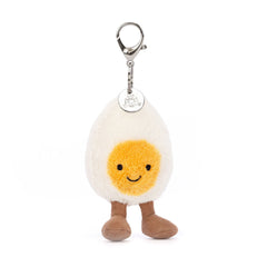 Amuseables Happy Boiled Egg Bag Charm - Soft Plush Keychain | Wobblepaws