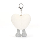 Amuseables Cream Heart Bag Charm - Soft Plush Keychain | Wobblepaws