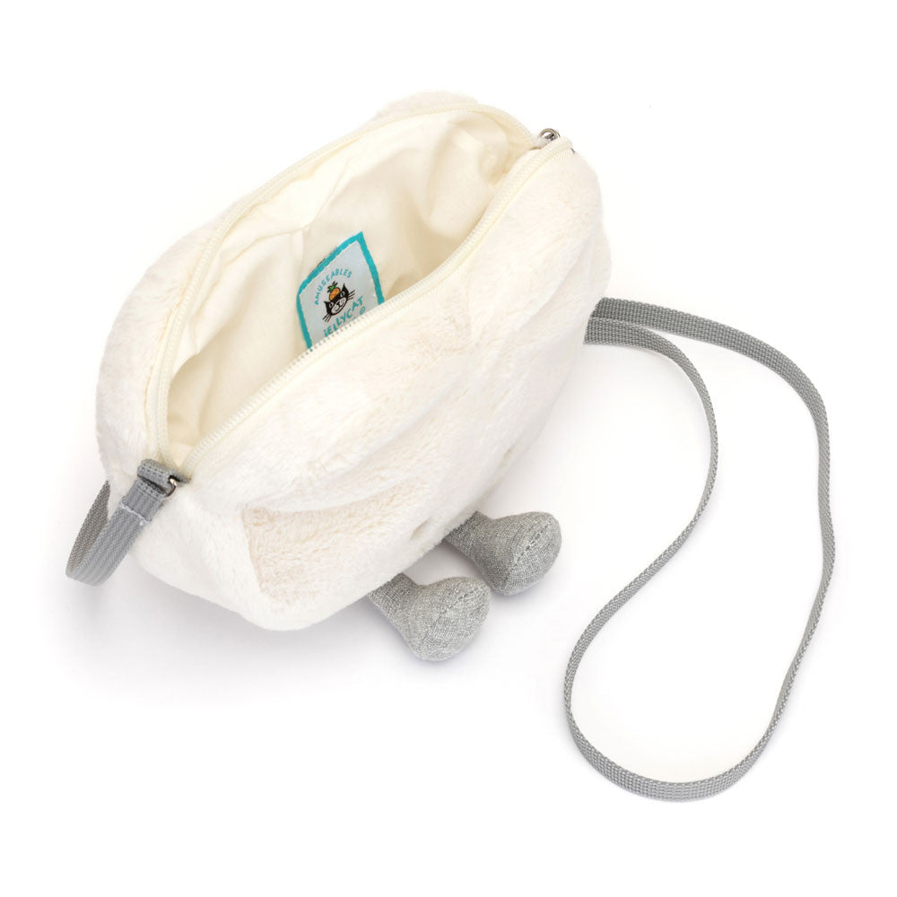 Amuseables Cream Heart Bag - Soft Plush Novelty Bag | Wobblepaws