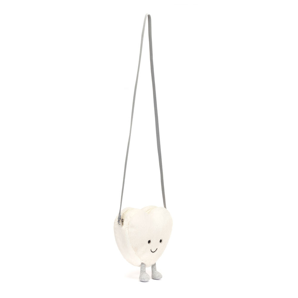 Amuseables Cream Heart Bag - Soft Plush Novelty Bag | Wobblepaws