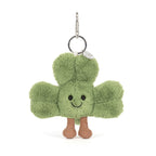 Amuseables Siofra Shamrock Bag Charm - Soft Plush Keychain | Wobblepaws