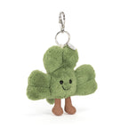 Amuseables Siofra Shamrock Bag Charm - Soft Plush Keychain | Wobblepaws