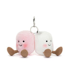 Amuseables Pair Of Marshmallows Bag Charm - Soft Plush Keychain | Wobblepaws