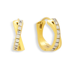 Crystal Twist Hoop Earrings