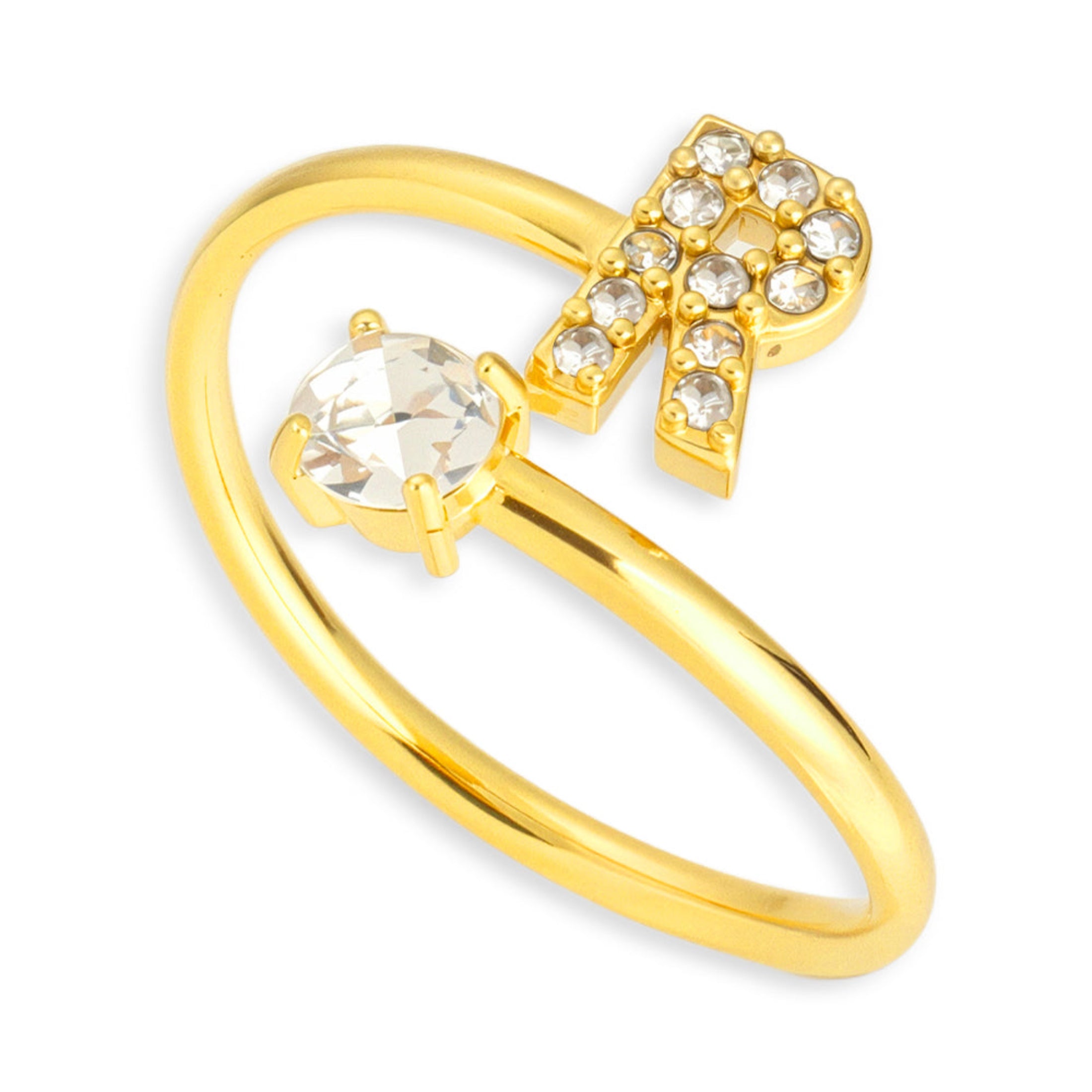 Sparkle Initial Wrap Ring