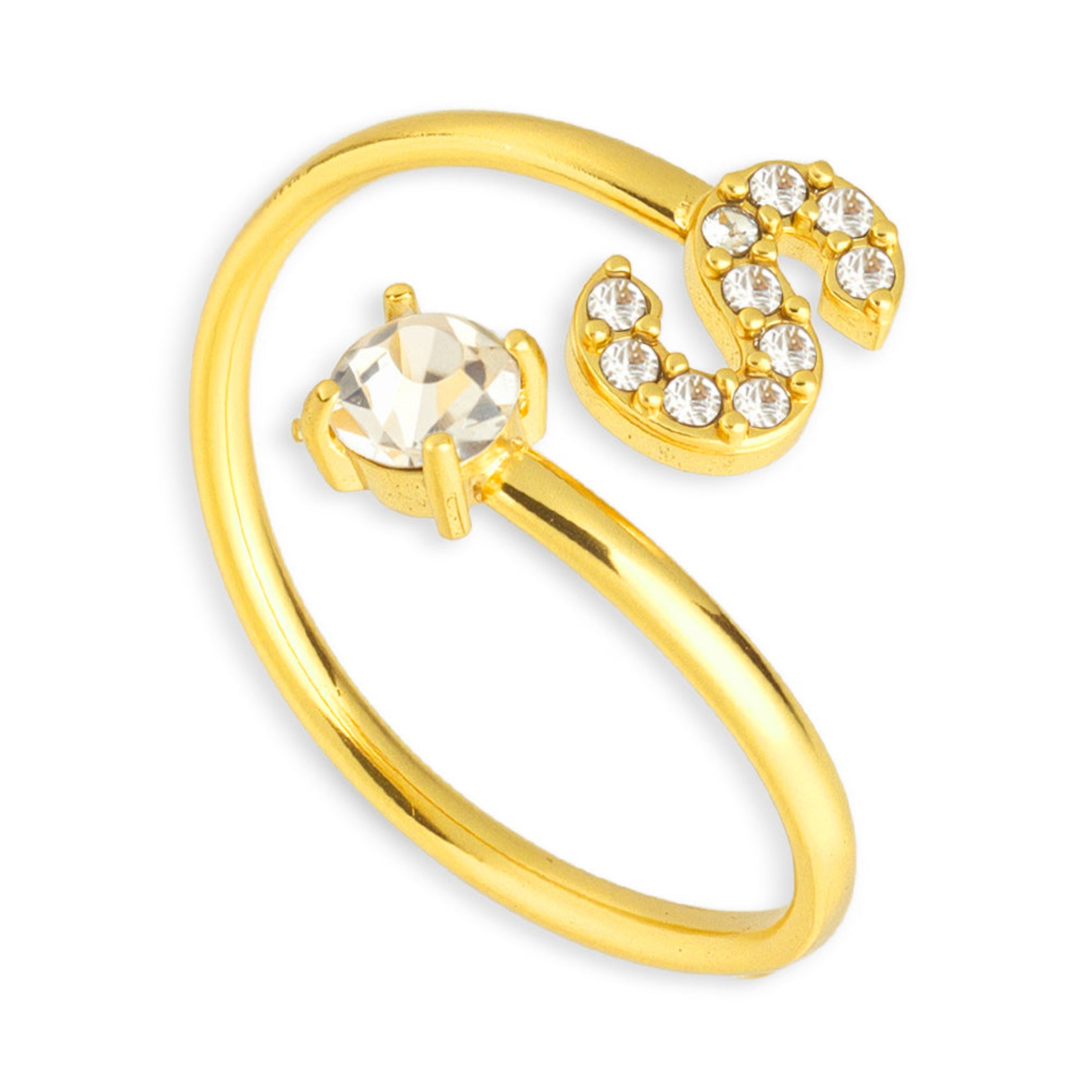 Sparkle Initial Wrap Ring