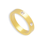 Square Crystal Flat Band Ring