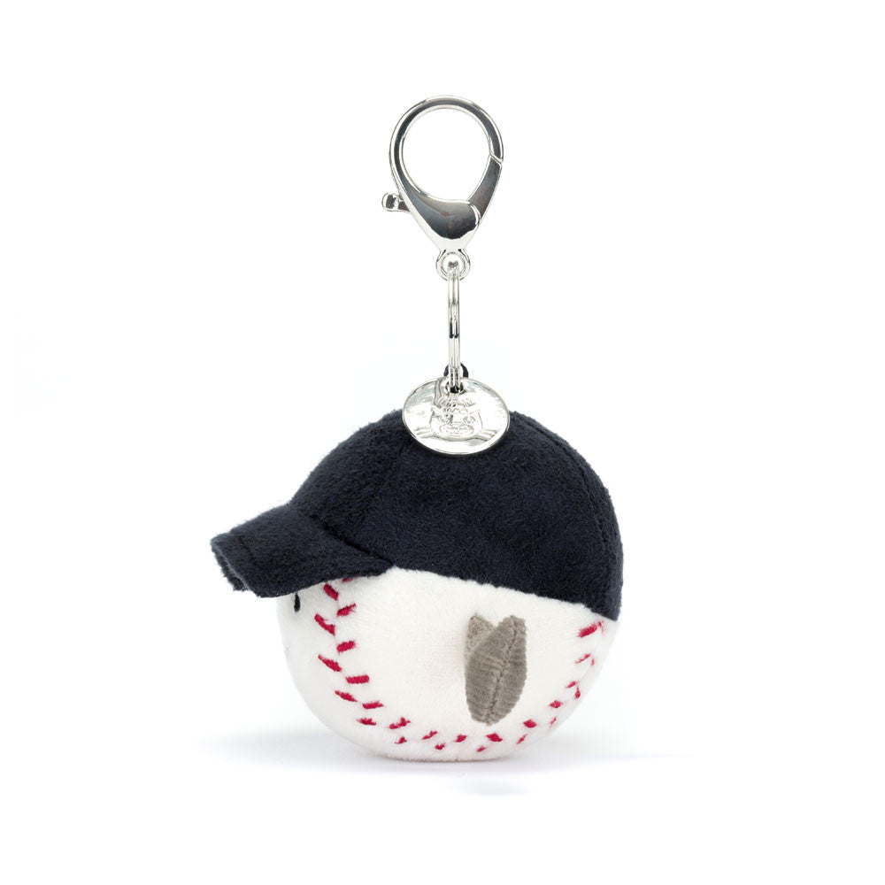 Amuseables Sports Baseball Bag Charm - Soft Plush Keychain | Wobblepaws