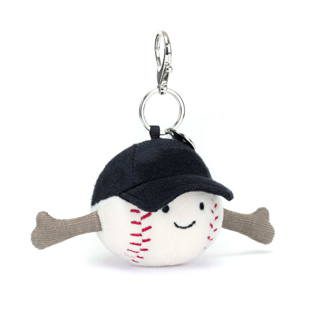 Amuseables Sports Baseball Bag Charm - Soft Plush Keychain | Wobblepaws