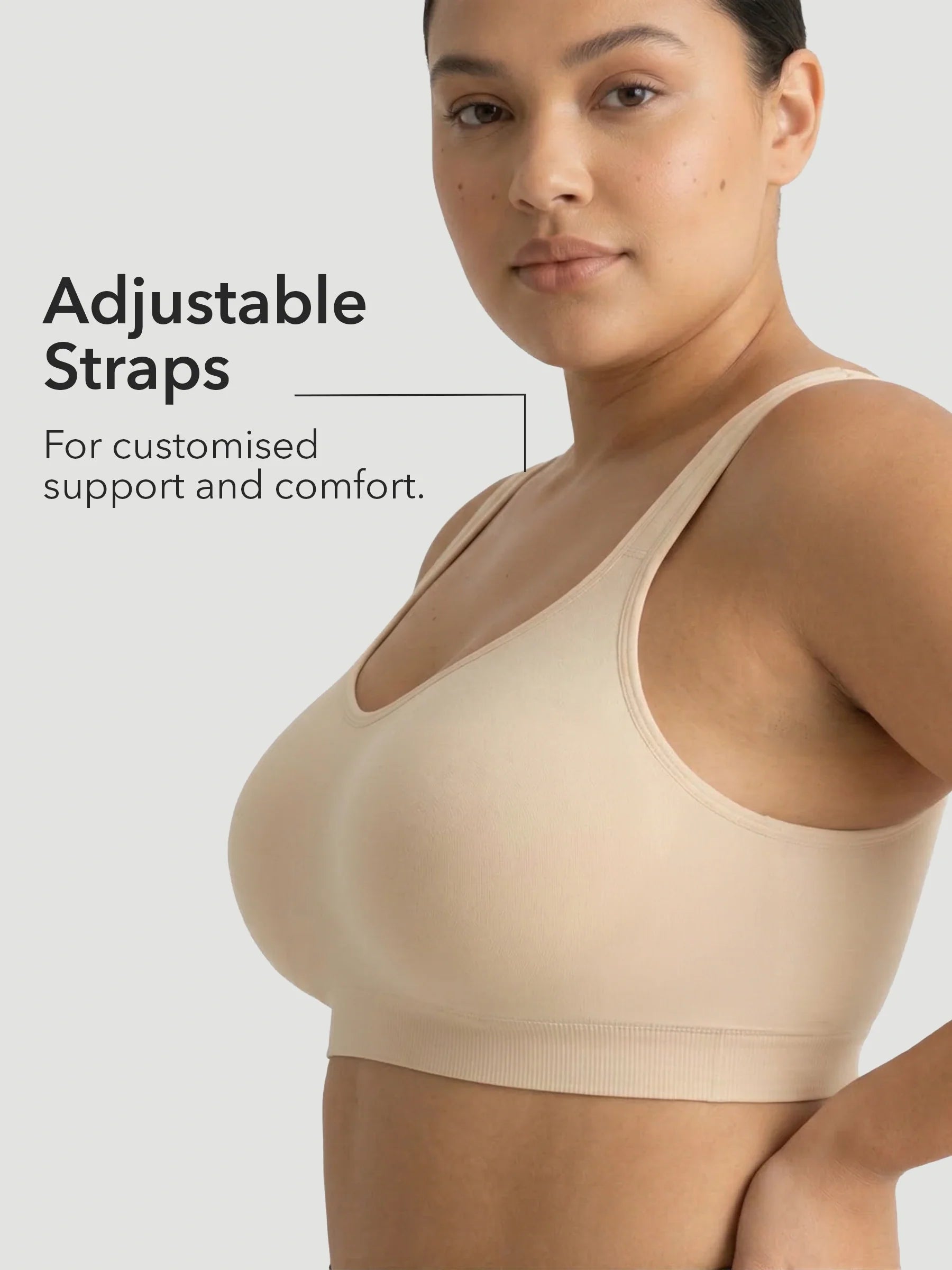 2-Pack Adjustable Wire Free Shaper Bra (Cups A-FF) + FREE Bra Extender