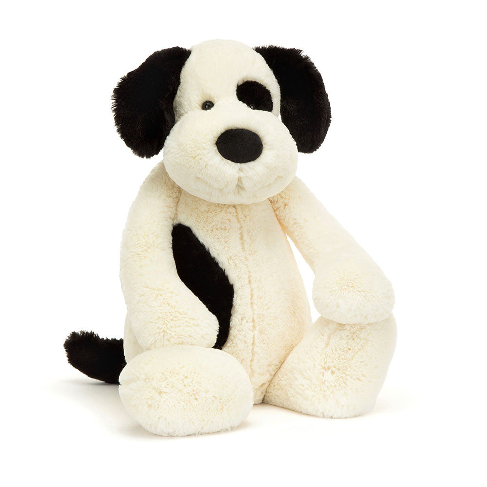 Bashful Black & Cream Puppy - Soft Stuffed Dog | Wobblepaws