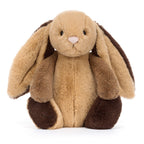 Bashful Patchwork Brown Bunny - Soft Stuffed Rabbit | Wobblepaws
