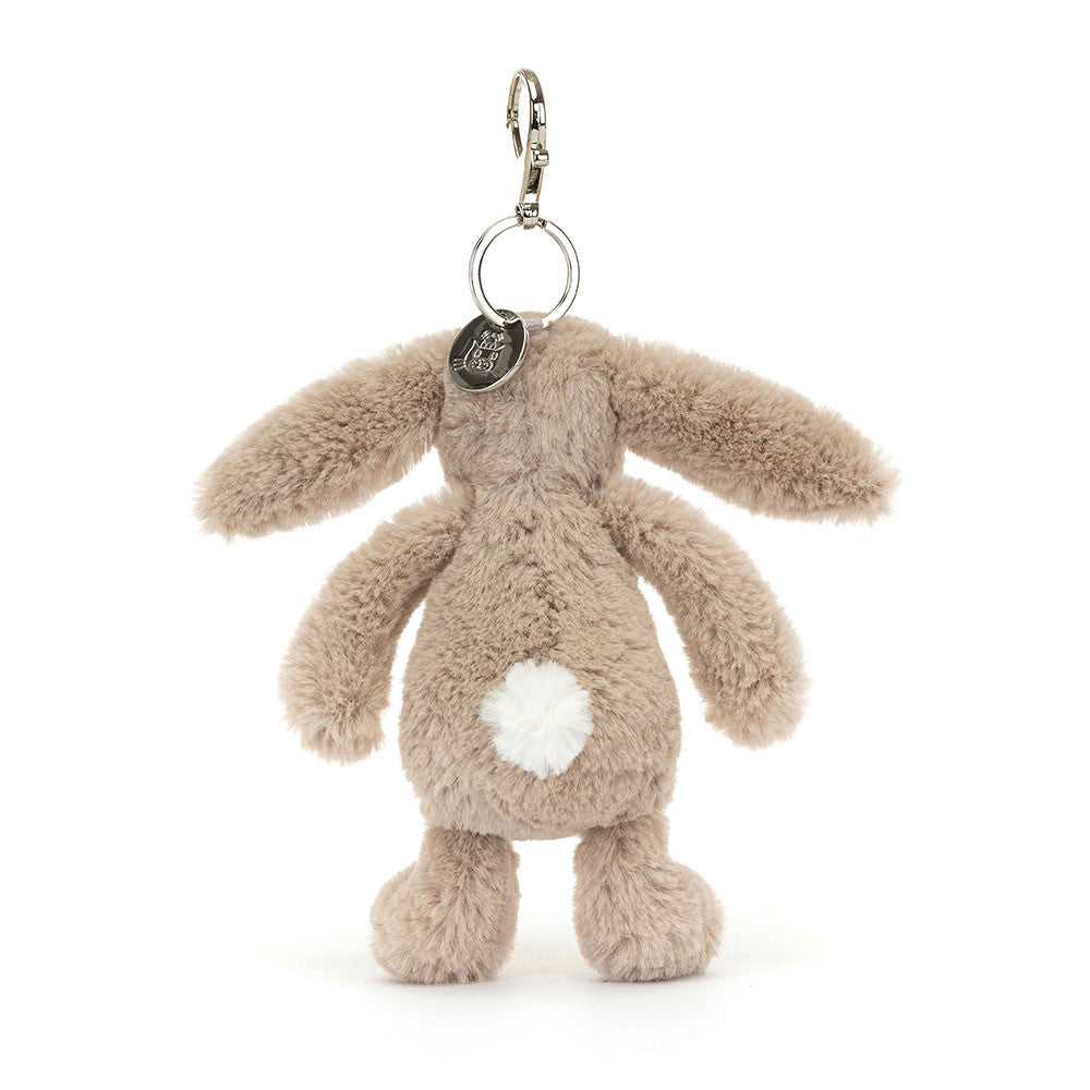 Bashful Beige Bunny Bag Charm - Soft Plush Keychain | Wobblepaws