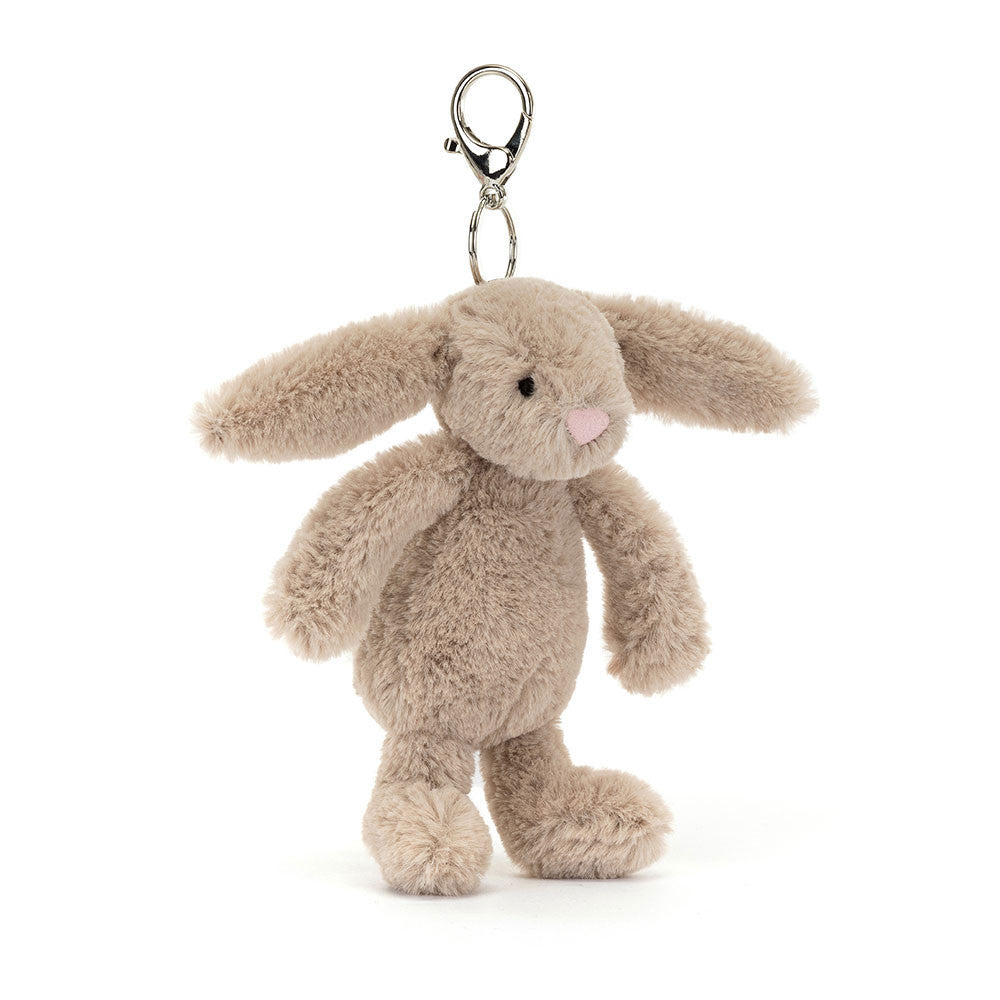 Bashful Beige Bunny Bag Charm - Soft Plush Keychain | Wobblepaws