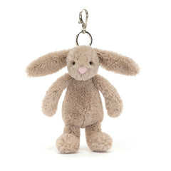 Bashful Beige Bunny Bag Charm - Soft Plush Keychain | Wobblepaws