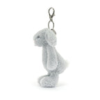 Bashful Silver Bunny Bag Charm - Soft Plush Keychain | Wobblepaws