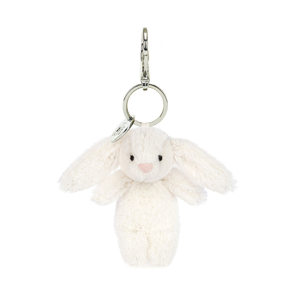 Bashful Bunny Cream Bag Charm - Soft Plush Keychain | Wobblepaws